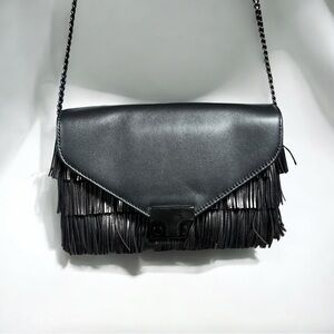 Loeffler Randall Black Fringe Shoulder Bag